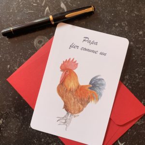 Carte “Papa fier comme un coq”