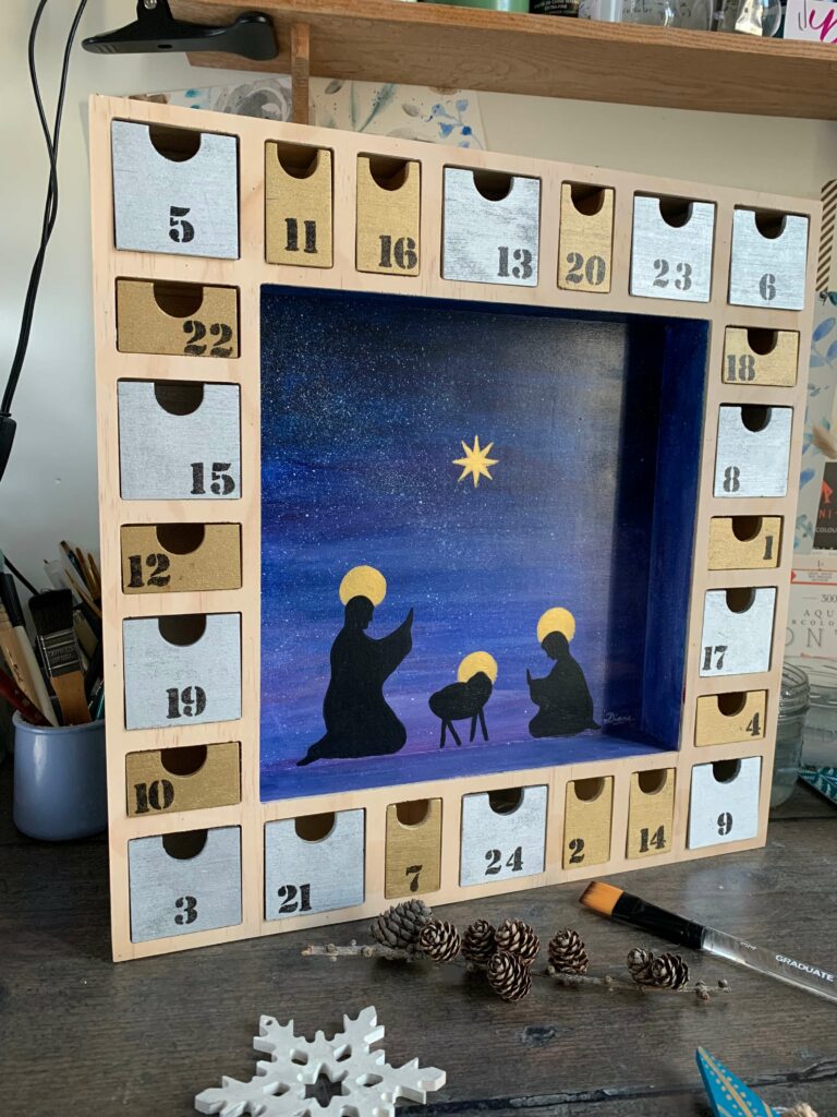 Calendrier de l'Avent Nativité-nuit étoilée