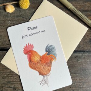 Carte « Papa fier comme un coq »