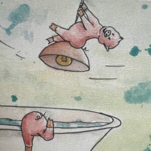 Affiche Sales de bain – 3 cochons