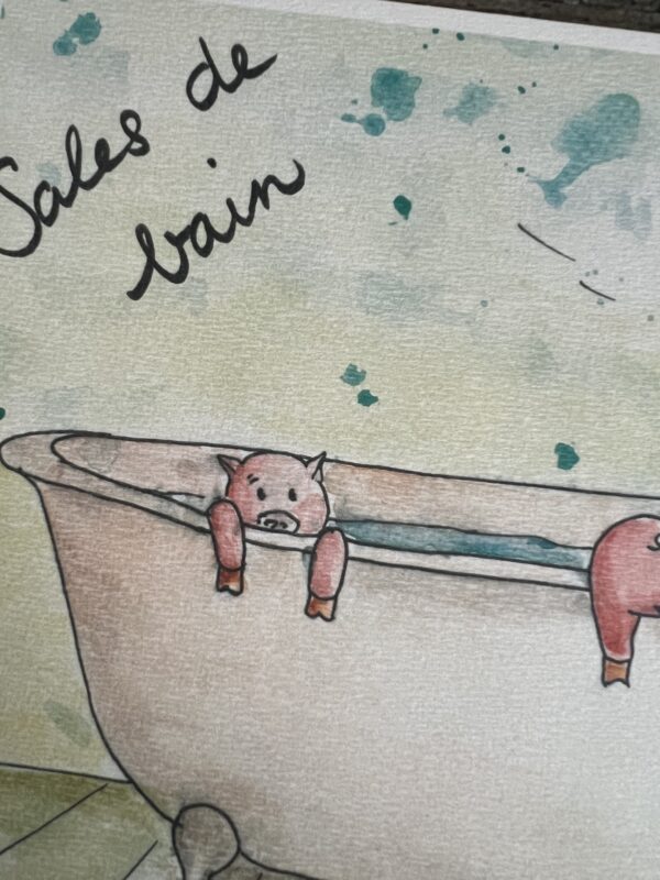 Affiche Sales de bain - 3 cochons – Image 3