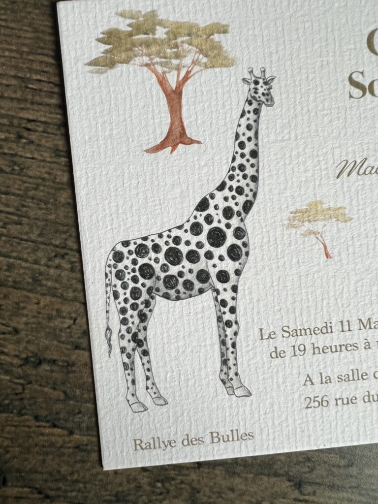 Girafe à pois