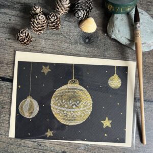 Carte Boules or à motifs argent