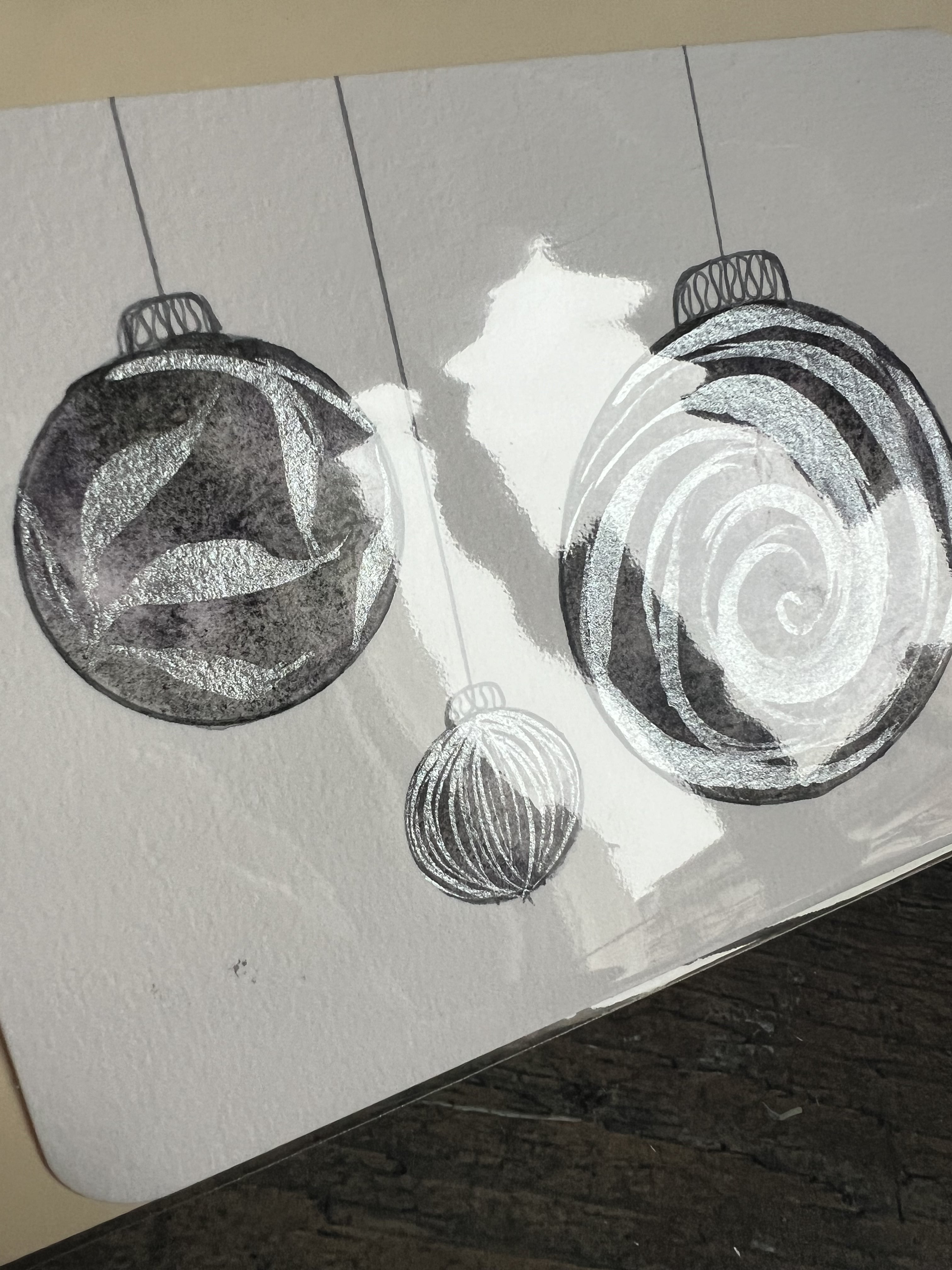 Carte Boules noir et argent
