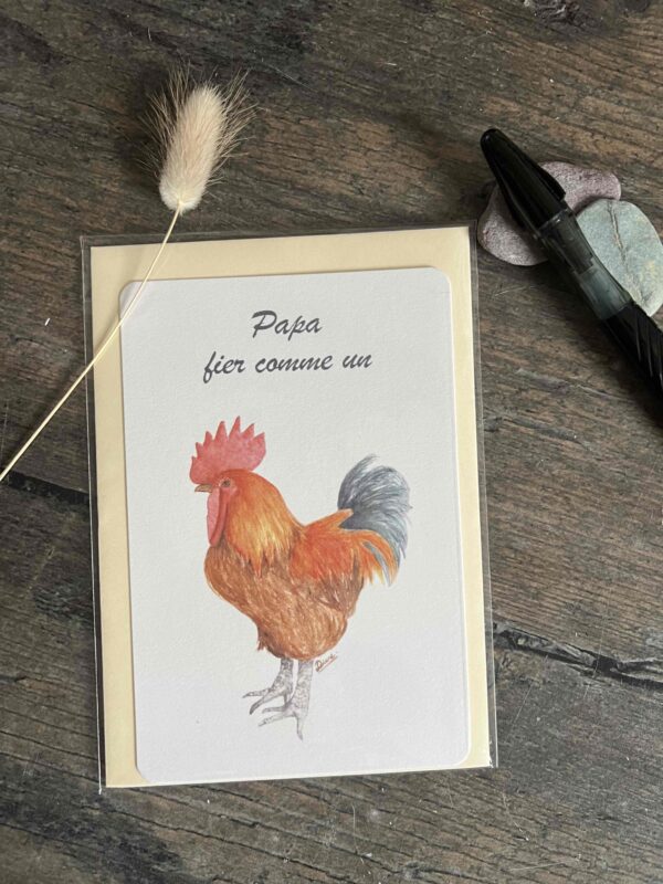 Carte "Papa fier comme un coq" – Image 3