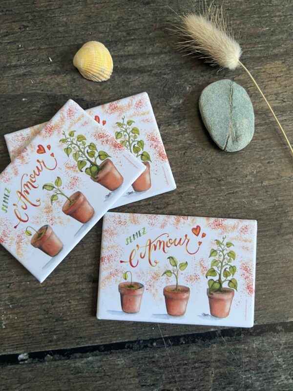 Magnet rectangulaire "Semez l'Amour"