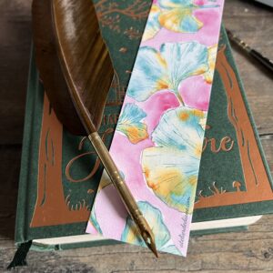 Marque-page ginkgo fond aquarelle